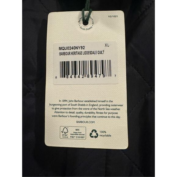 Barbour Barbour Heritage Liddesdale Quilted Jacket (Navy) Men's Clothing XL - Picture 8 of 12